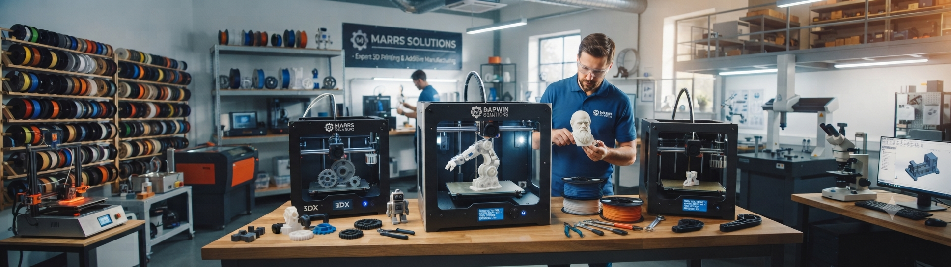 Impression 3D Strasbourg : bandeau atelier et équipe MARRS Solutions