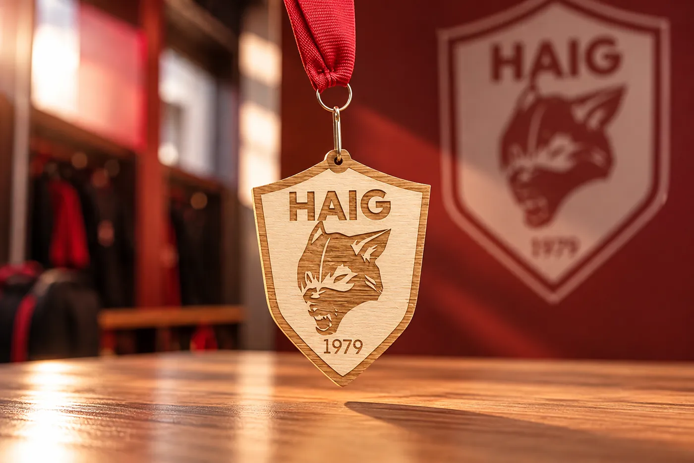 Médaille en bois gravée pour le HAIG